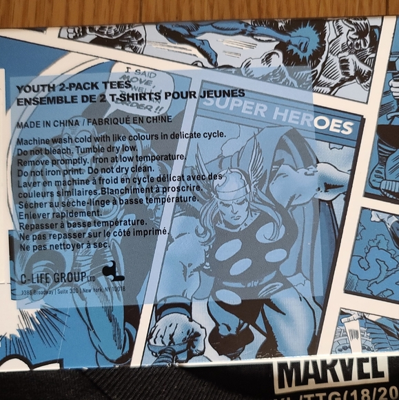 Marvel Youth 2 Pack Tshirts, XXL (18/20), Red & Black - Picture 7 of 7